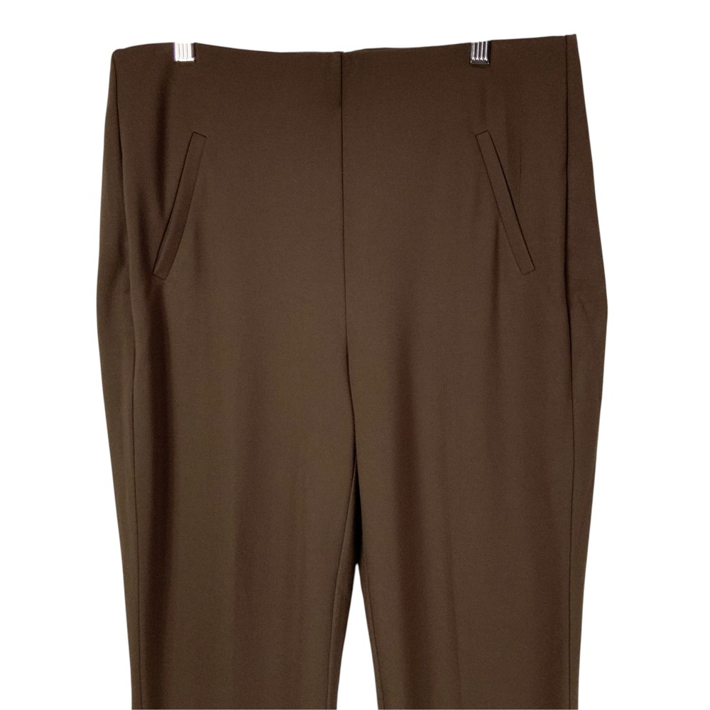 Chico's So Slimming Juliet Slim Leg Ankle Pants Brown Button Espresso 10 1.5R - Picture 2 of 9